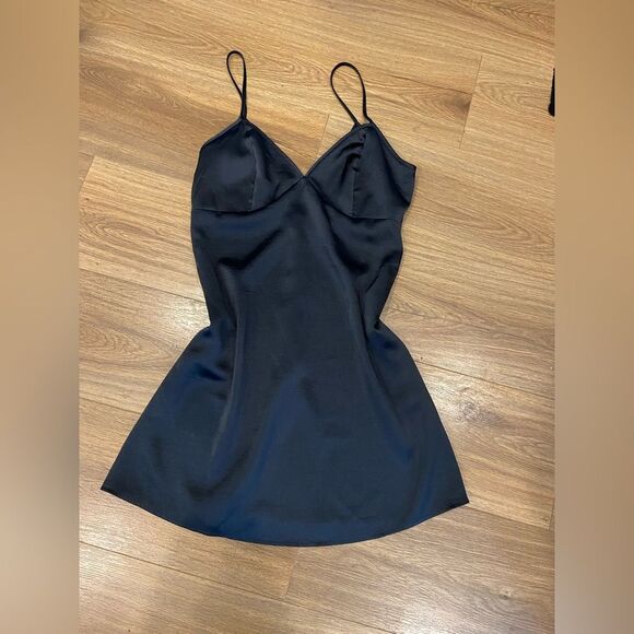 Forever 21 Dresses & Skirts - Forever 21 Black Satin Slip Dress Size M Coquette Whimsigoth Party Cocktail